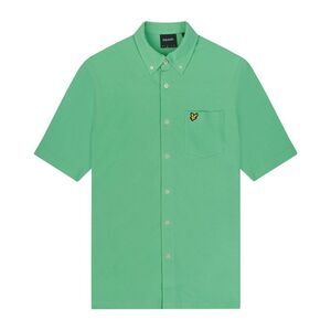 Lyle & Scott Mens Pique Short-Sleeved Shirt / Green